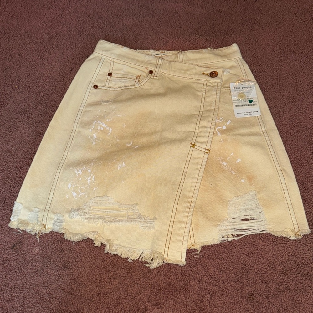 FREE PEOPLE BUTTERCREAM PARKWR WRAP SKIRT